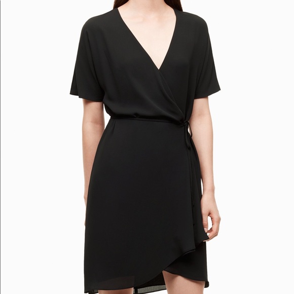 Babaton black long sleeve Wallace, wrap dress. - Picture 1 of 5